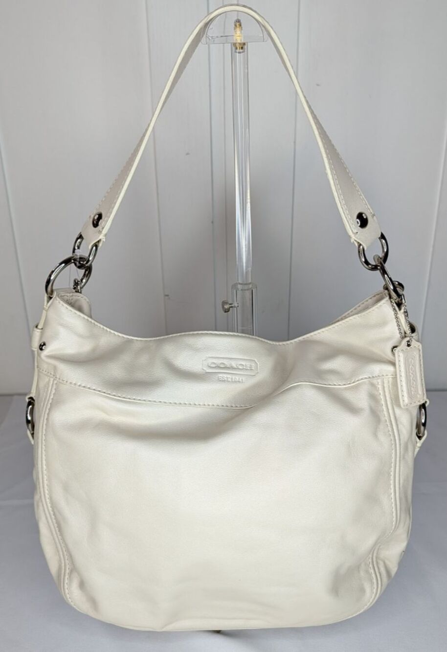 Coach Zoe Crossbody Bag - Ivory, NWOT, Large, Pink Interior, Summer Bag!